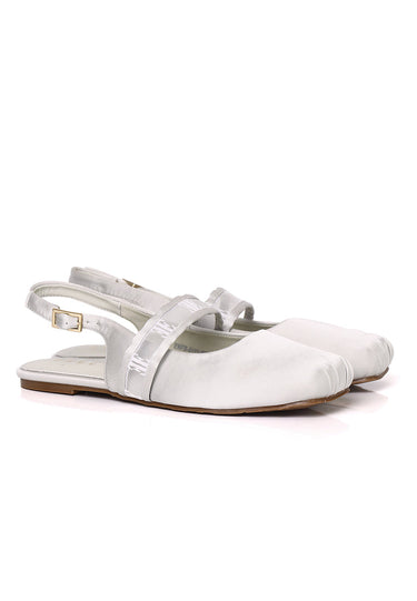 Flerius Mesh Flats & Ballerina In White