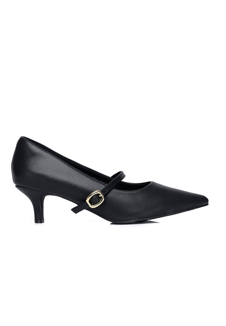 Molly Microfiber Leather Heels In Black