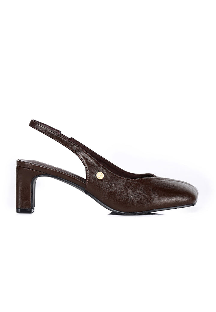 Sofia Slingback Heels In Espresso