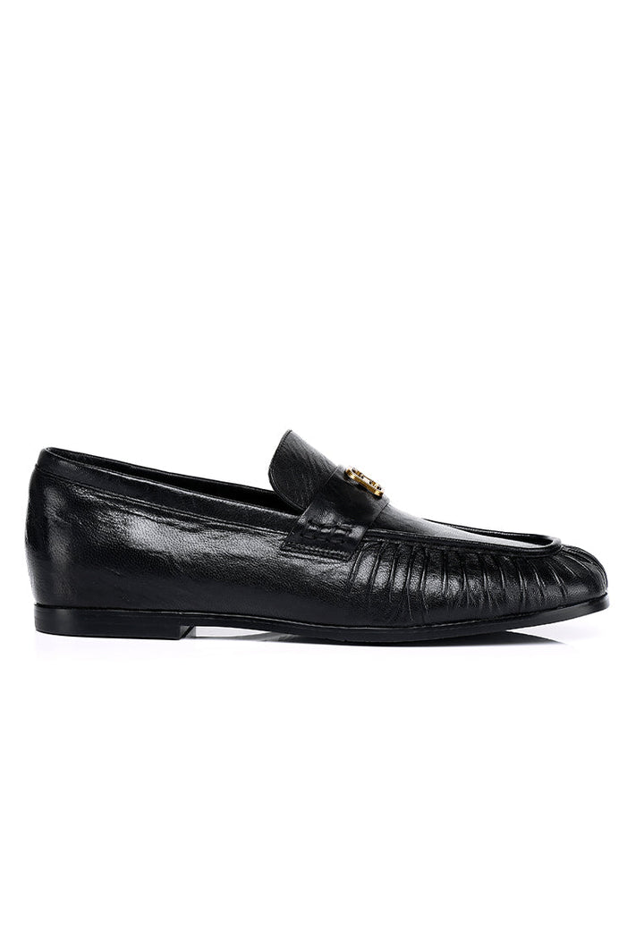 Selene Comfy Fit Footbed Premium Leather Loafers In Black
