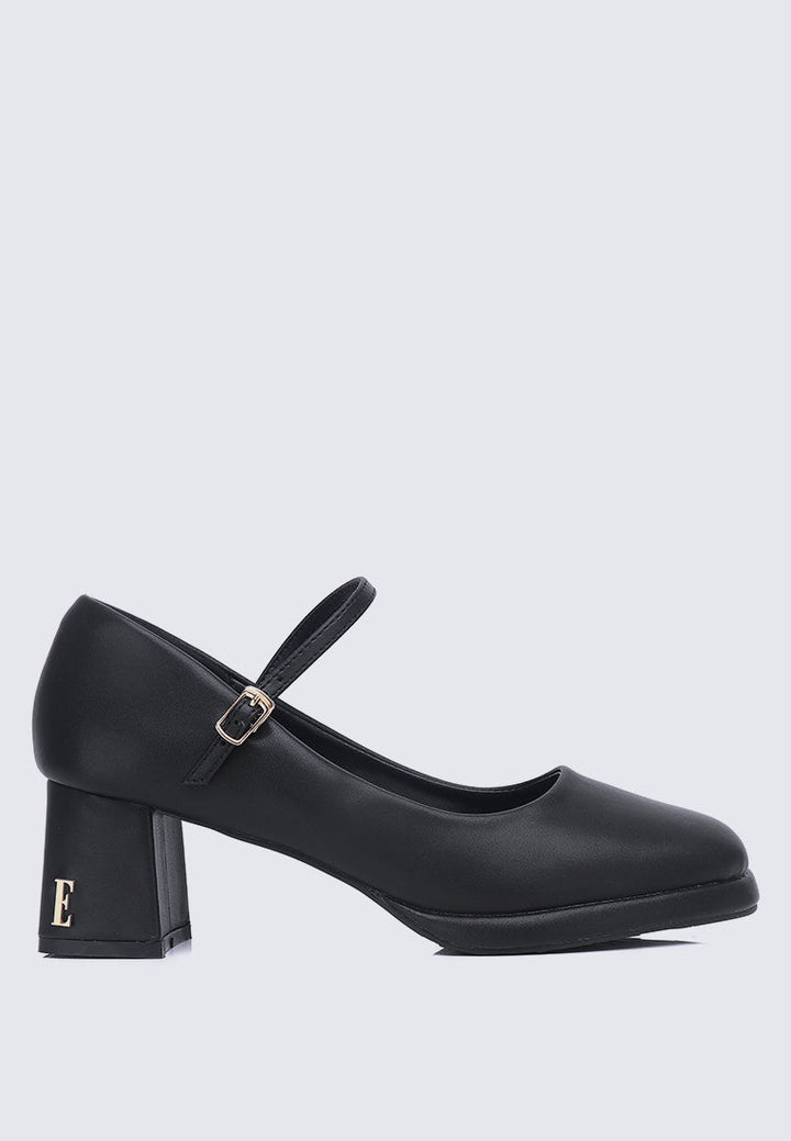 Denise Microfiber Leather Mary Jane In Black