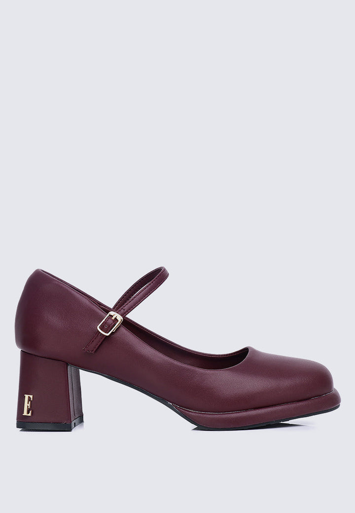 Denise Microfiber Leather Mary Jane In Maroon