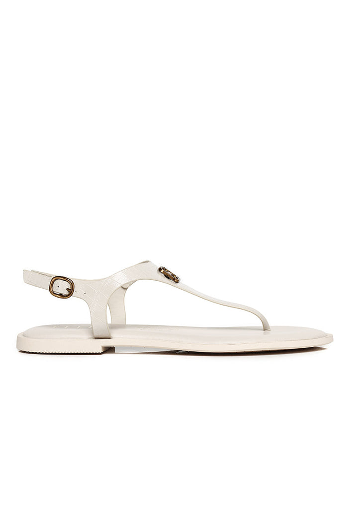 Dora Croc-effect Sling-back Sandals In Beige