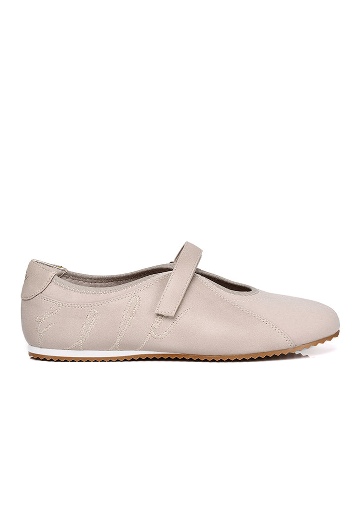 Soline Comfy Fit Footbed Microfiber Leather Sneakers In Nude