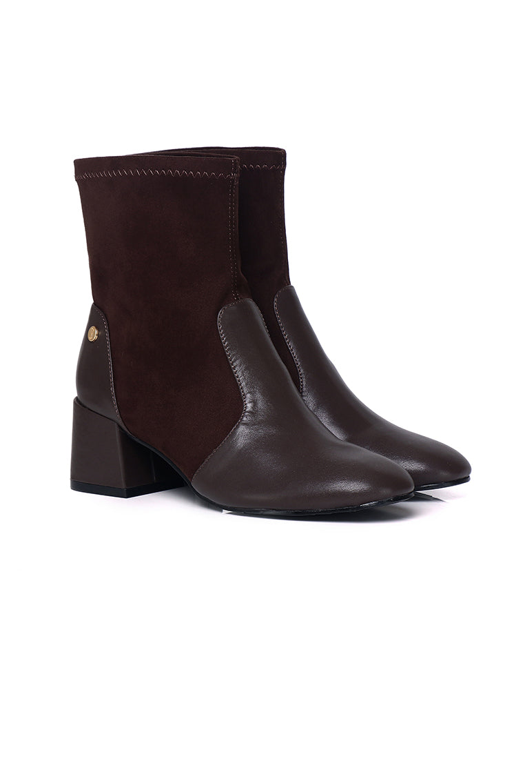 Maiwen Microfiber Leather Boots In Espresso