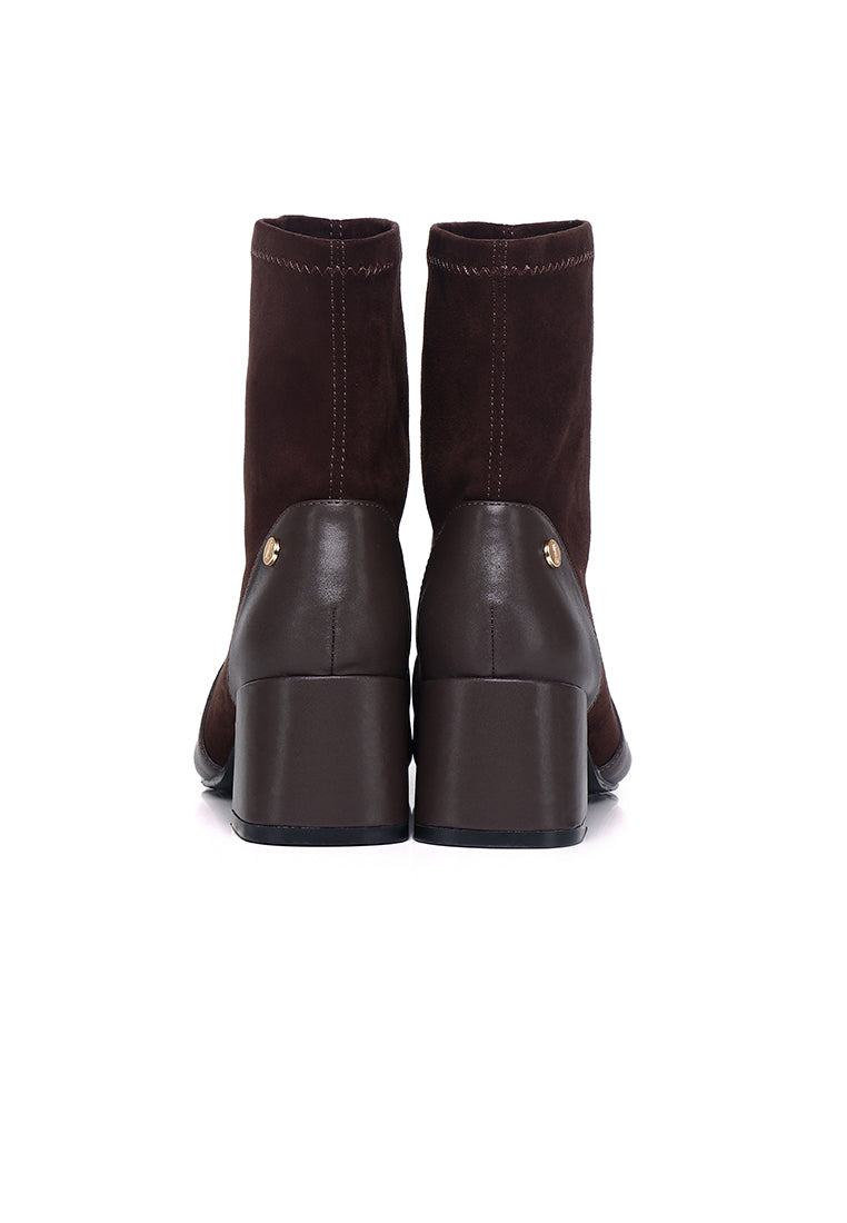 Maiwen Microfiber Leather Boots In Espresso