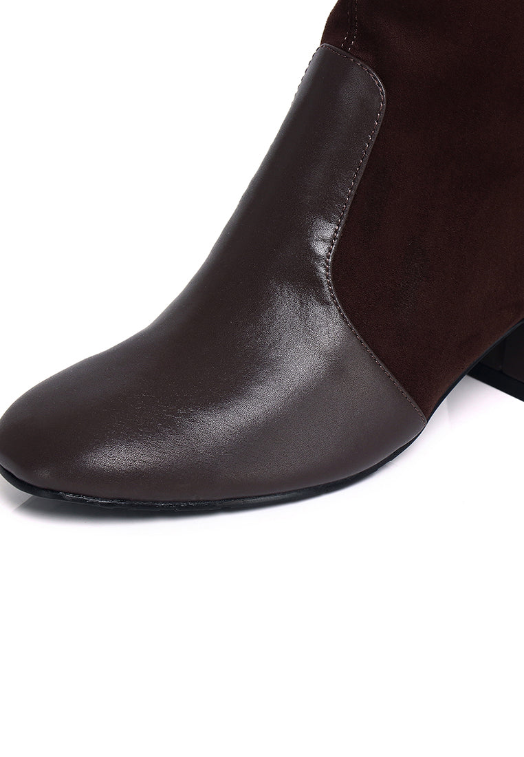 Maiwen Microfiber Leather Boots In Espresso