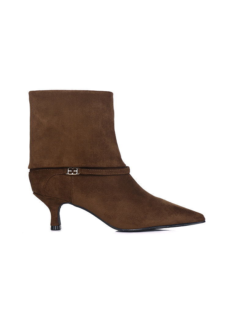 Nova Microfiber Leather Boots In Brown