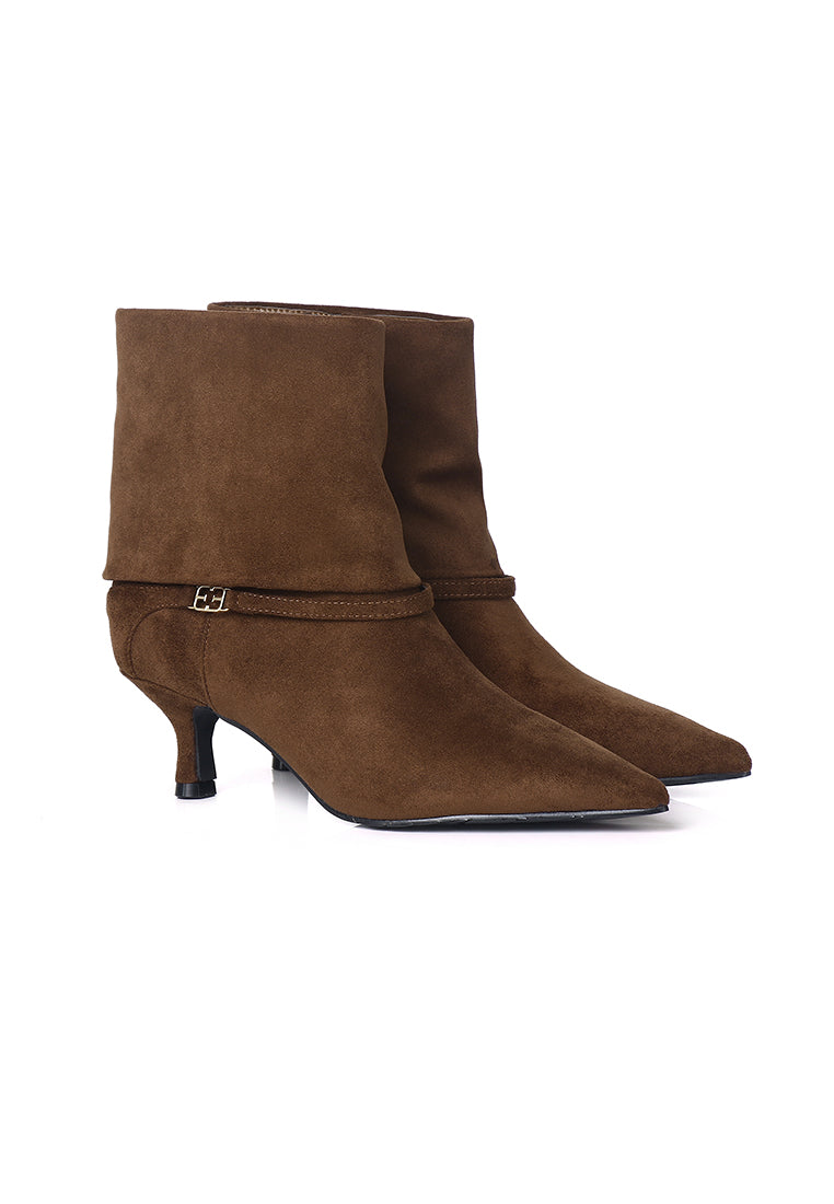Nova Microfiber Leather Boots In Brown