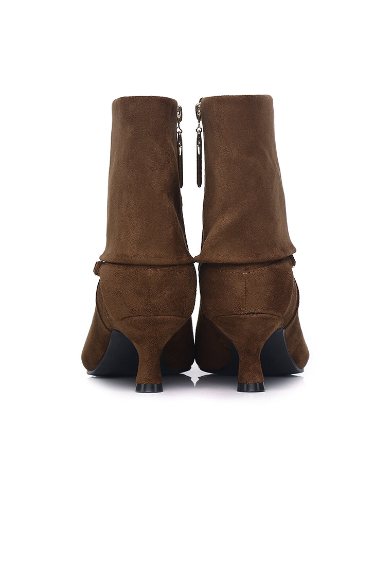 Nova Microfiber Leather Boots In Brown