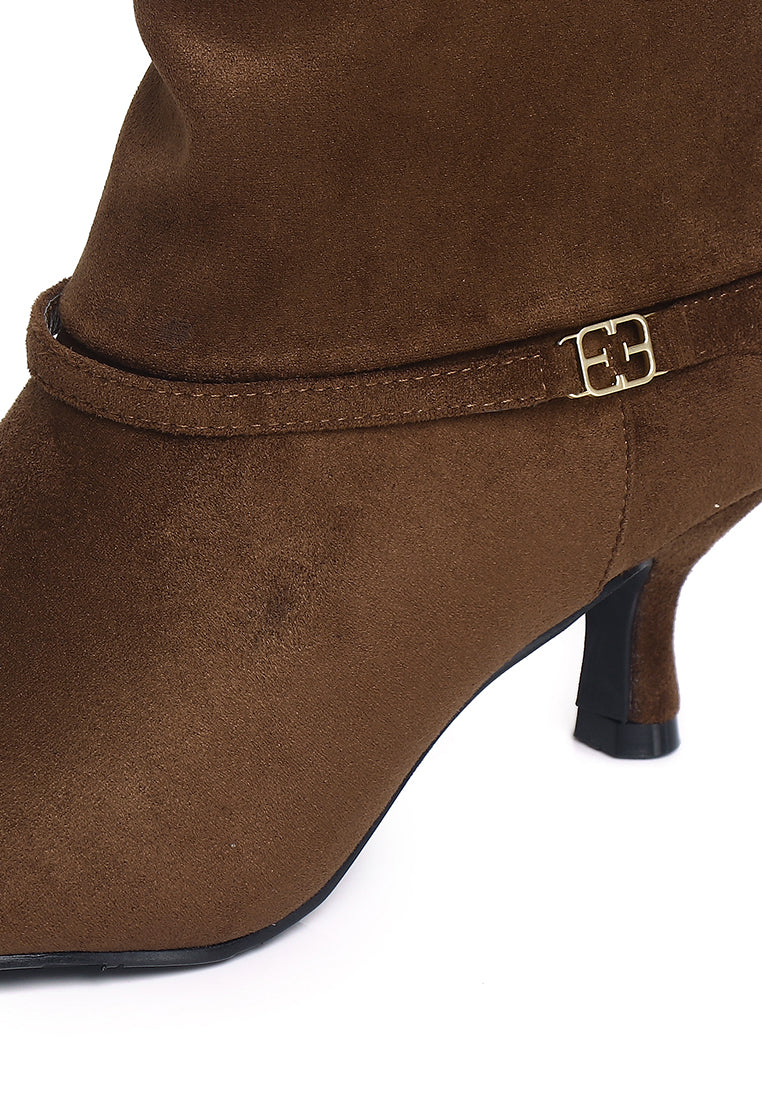 Nova Microfiber Leather Boots In Brown