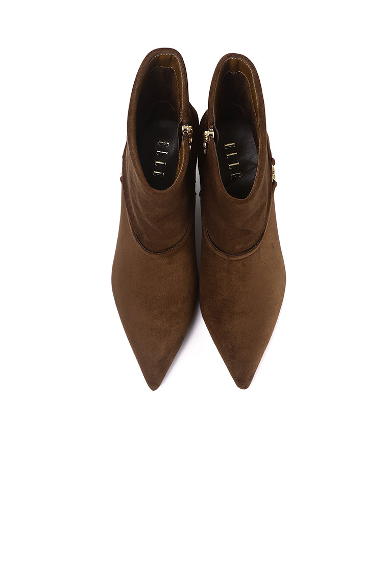 Nova Microfiber Leather Boots In Brown