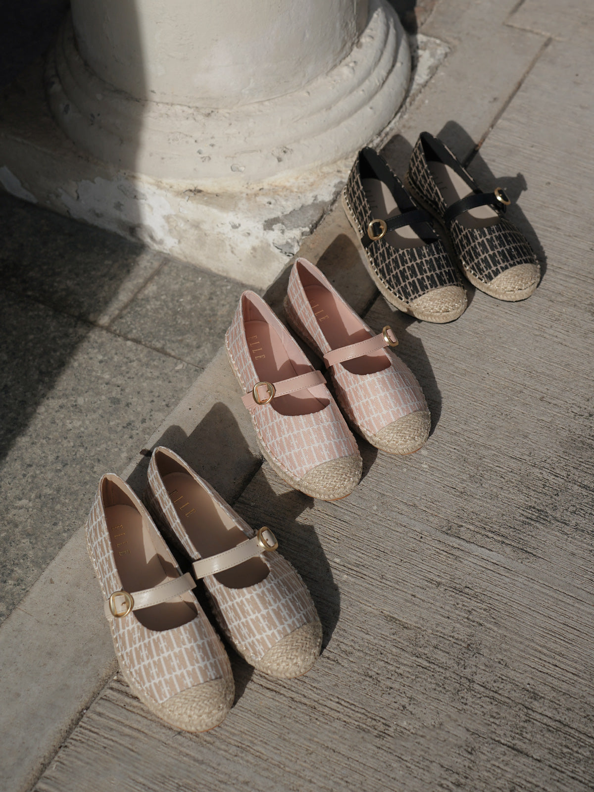 Josephine Woven Espadrille Flats In Blush