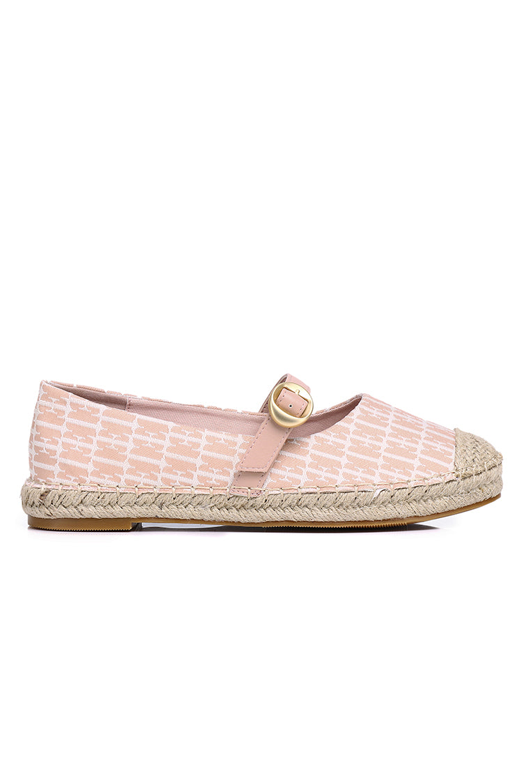 Josephine Microfiber Leather Espadrilles In Blush