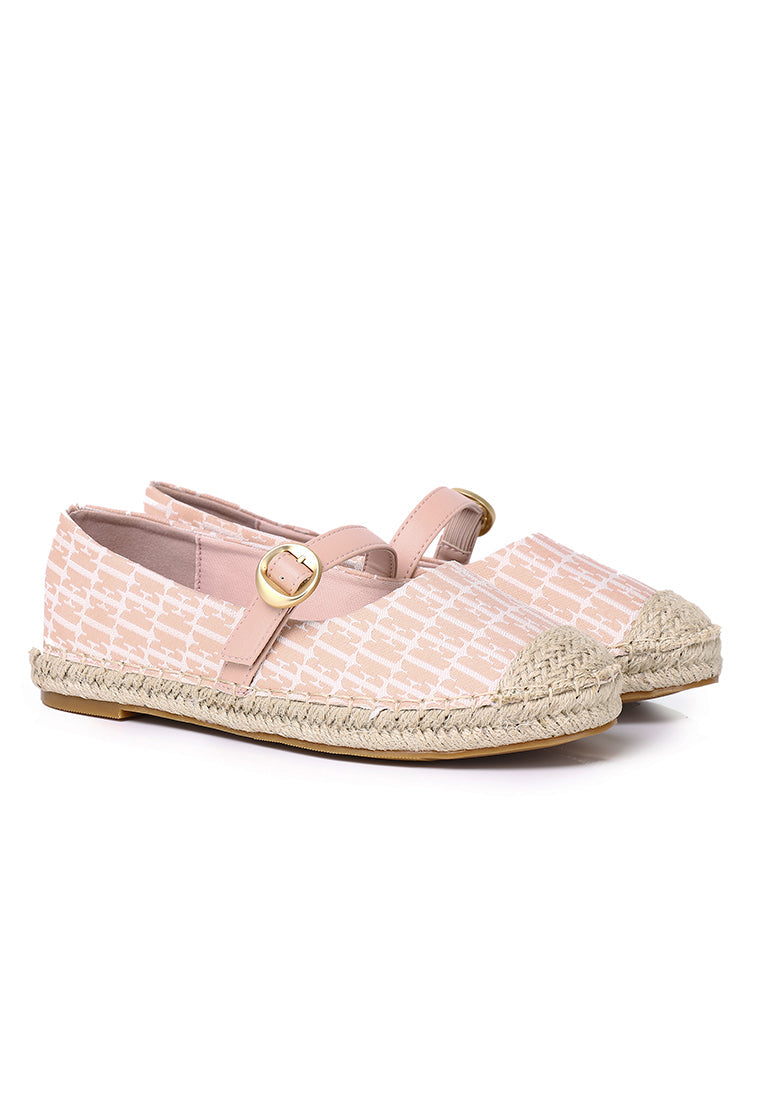 Josephine Microfiber Leather Espadrilles In Blush