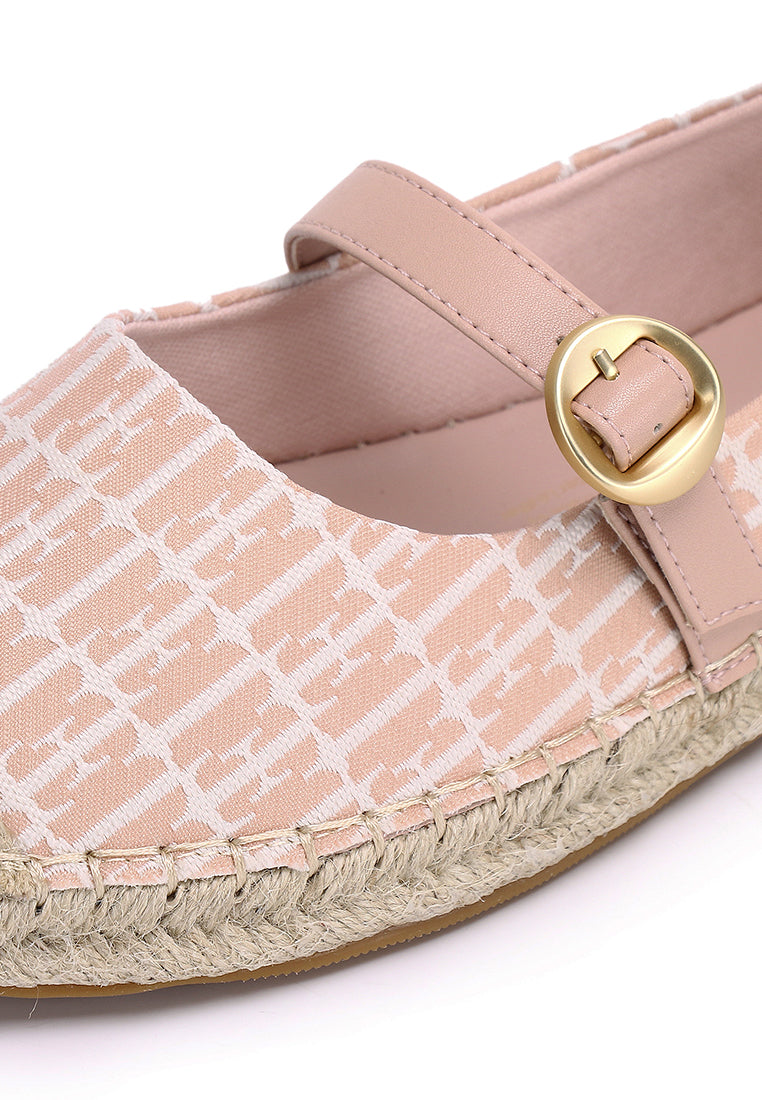 Josephine Microfiber Leather Espadrilles In Blush