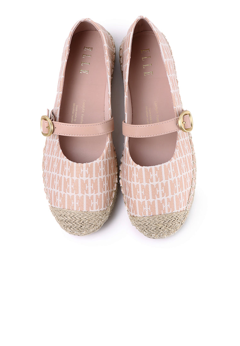 Josephine Microfiber Leather Espadrilles In Blush