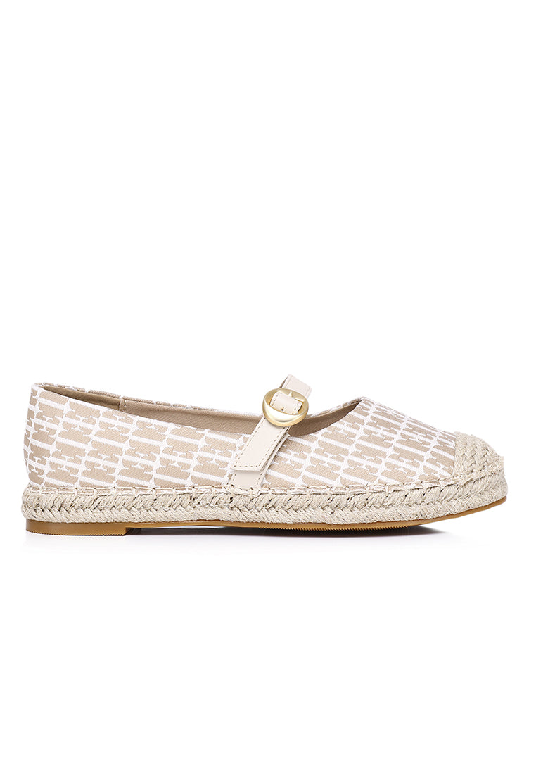 Josephine Microfiber Leather Espadrilles In Khaki