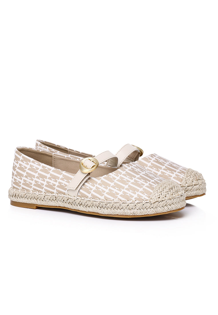 Josephine Microfiber Leather Espadrilles In Khaki