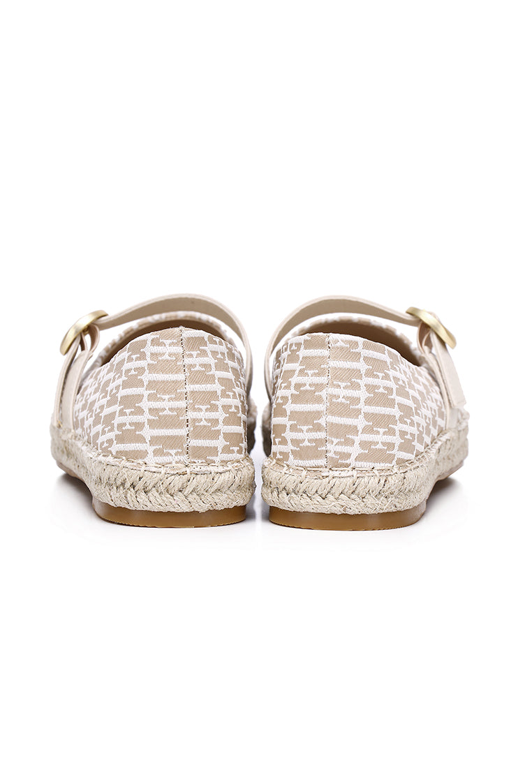 Josephine Microfiber Leather Espadrilles In Khaki