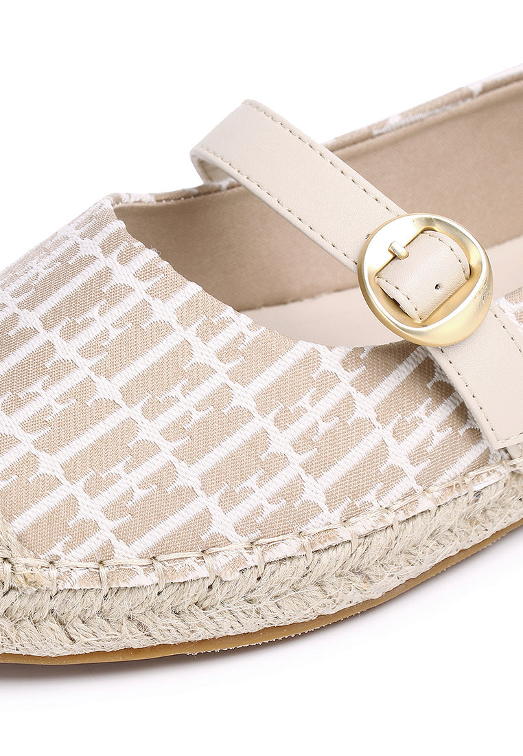 Josephine Microfiber Leather Espadrilles In Khaki