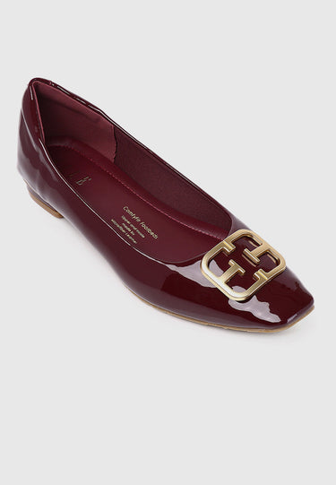 Jacqueline Slip-on Flats & Ballerina In Maroon