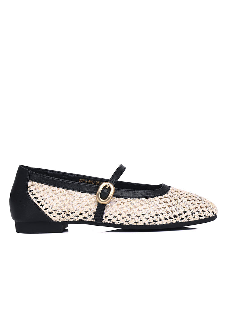 Paloma Microfiber Leather Flats & Ballerina In Black