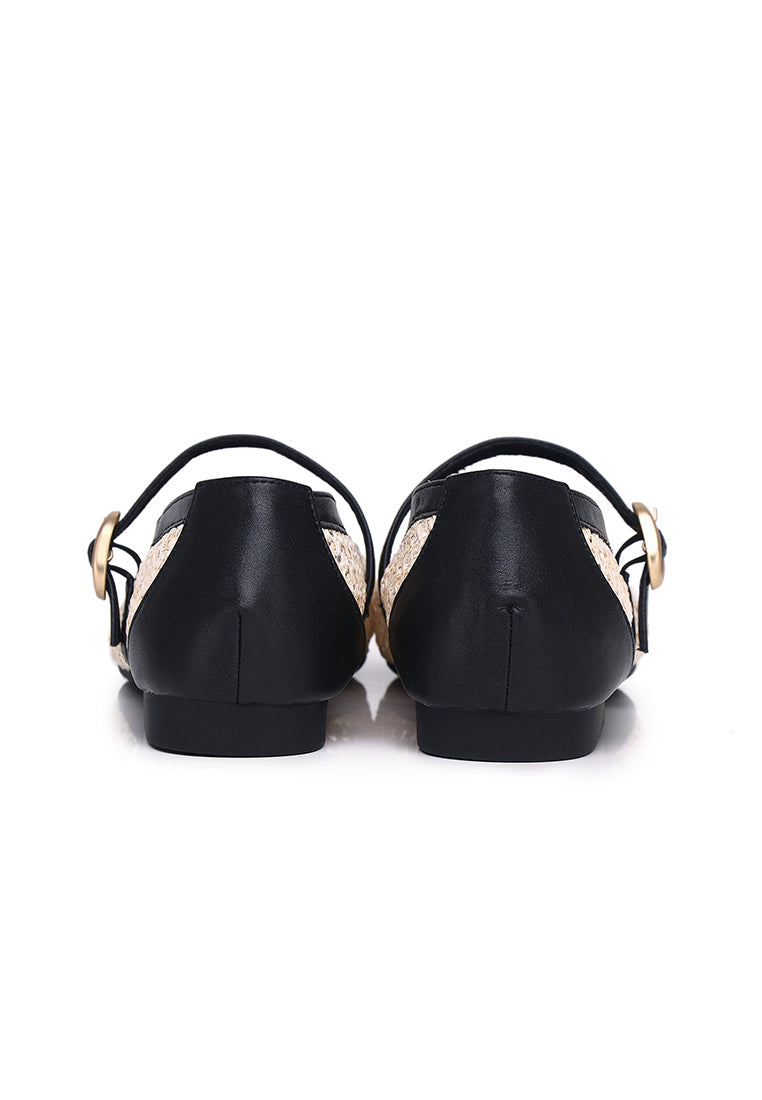 Paloma Microfiber Leather Flats & Ballerina In Black