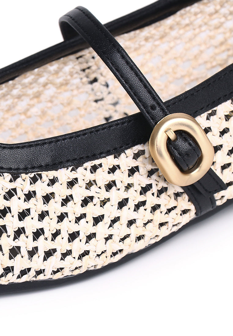 Paloma Microfiber Leather Flats & Ballerina In Black