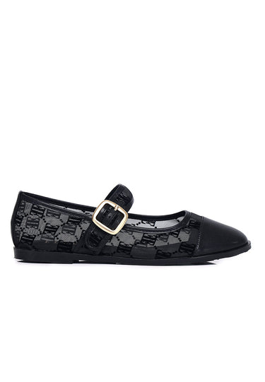Bela Mesh Flats & Ballerina In Black