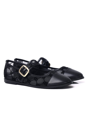 Bela Mesh Flats & Ballerina In Black