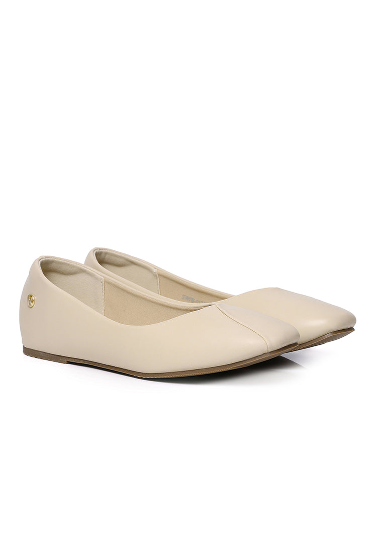 Tulip Flats & Ballerinas In Beige