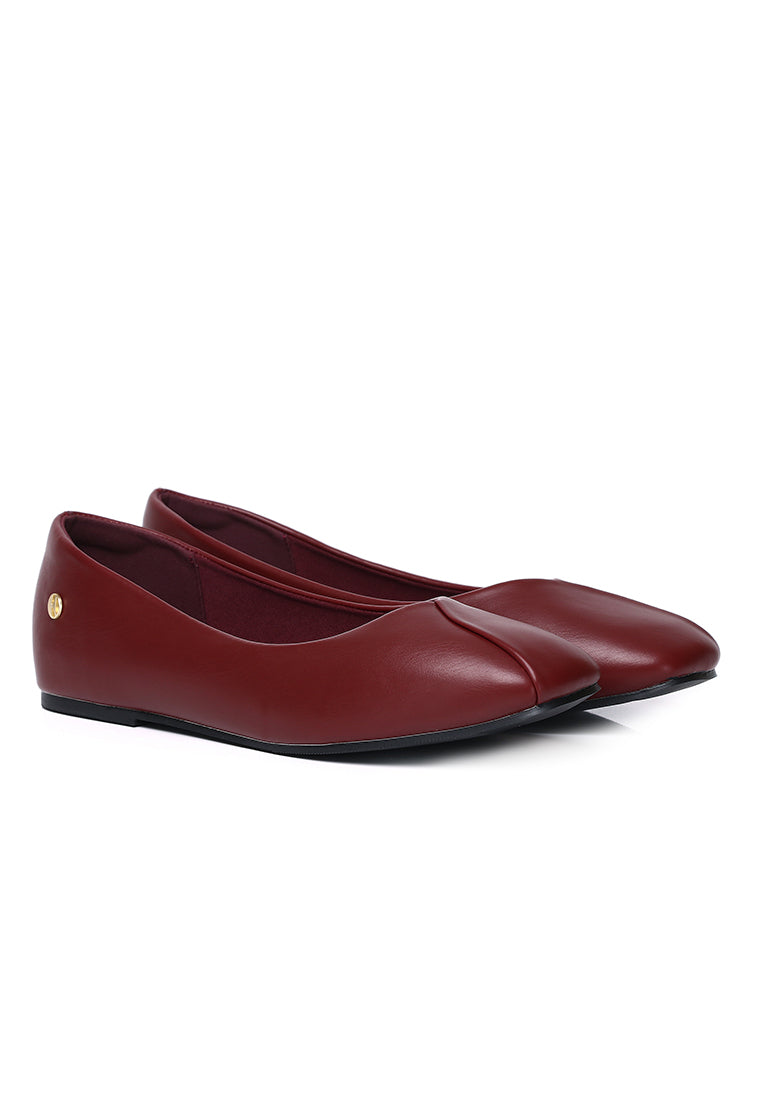 Tulip Flats & Ballerina In Maroon