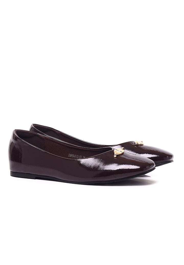 Cindy Patent Flats & Ballerina In Coffee – alternate view