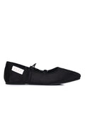 Tiffany Microfiber Leather Flats & Ballerina In Black