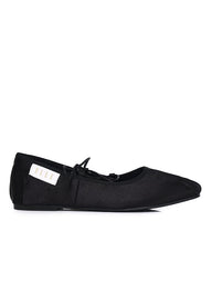Tiffany Satin Lace-up Ballerinas In Black
