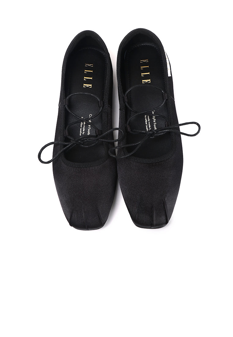 Tiffany Microfiber Leather Flats & Ballerina In Black