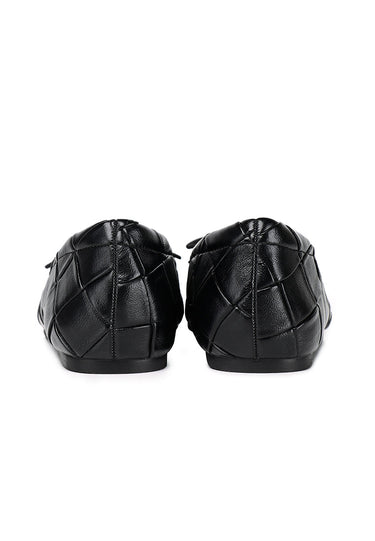 Romy Embossed-Pattern Slip-on Ballerinas In Black