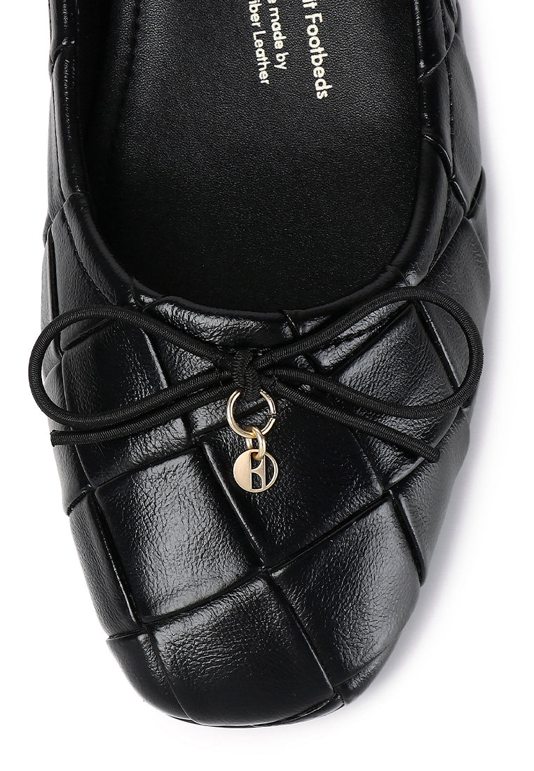 Romy Embossed-Pattern Slip-on Ballerinas In Black