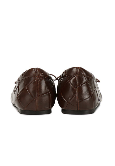 Romy Embossed-Pattern Slip-on Ballerinas In Espresso