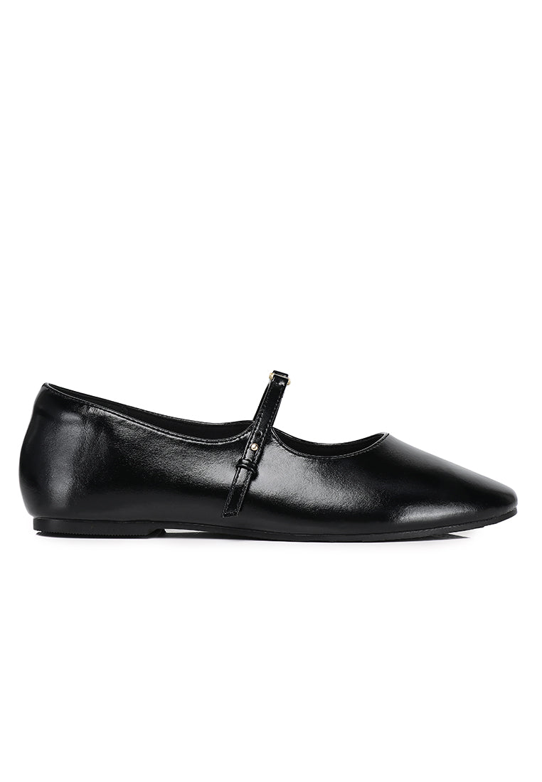 Lucille Mary Jane Flats In Black
