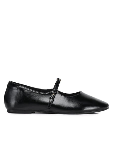 Lucille Mary Jane Flats In Black