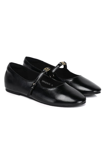 Lucille Mary Jane Flats In Black