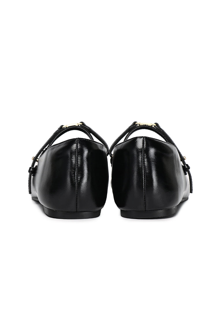 Lucille Mary Jane Flats In Black