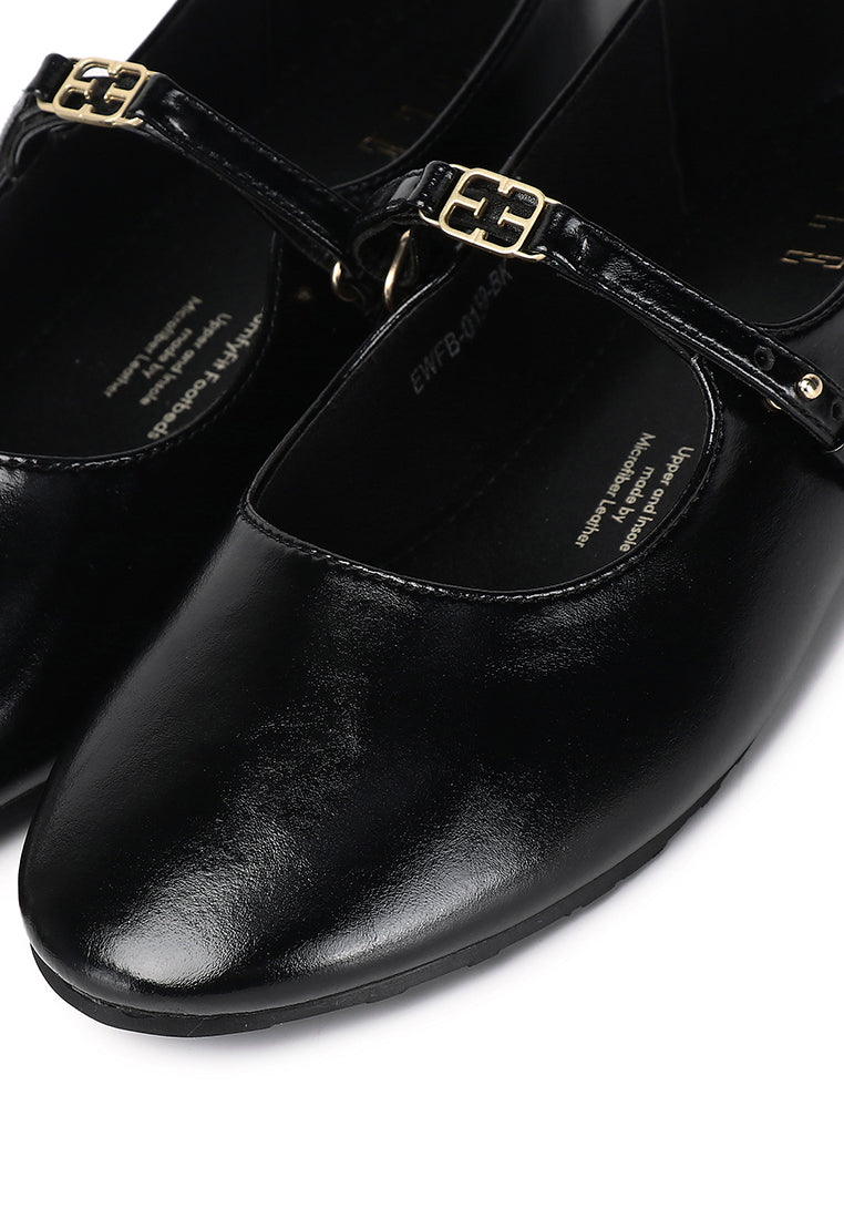 Lucille Mary Jane Flats In Black