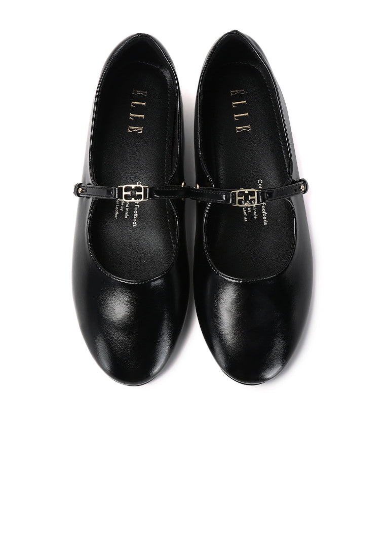 Lucille Mary Jane Flats In Black
