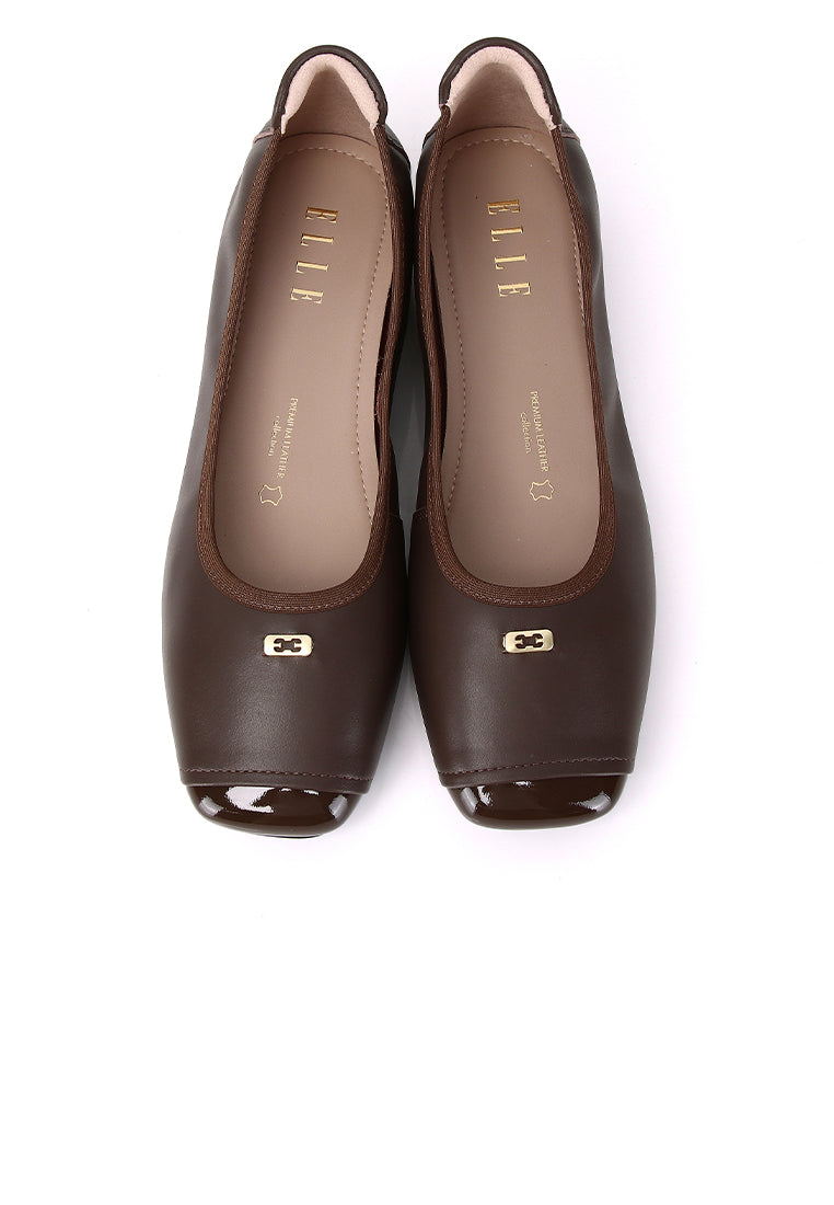 Martina Comfy Fit Footbed Premium Leather Flats & Ballerina In Espresso