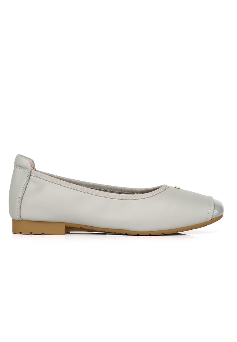 Martina Comfy Fit Footbed Premium Leather Flats & Ballerina In Light Blue