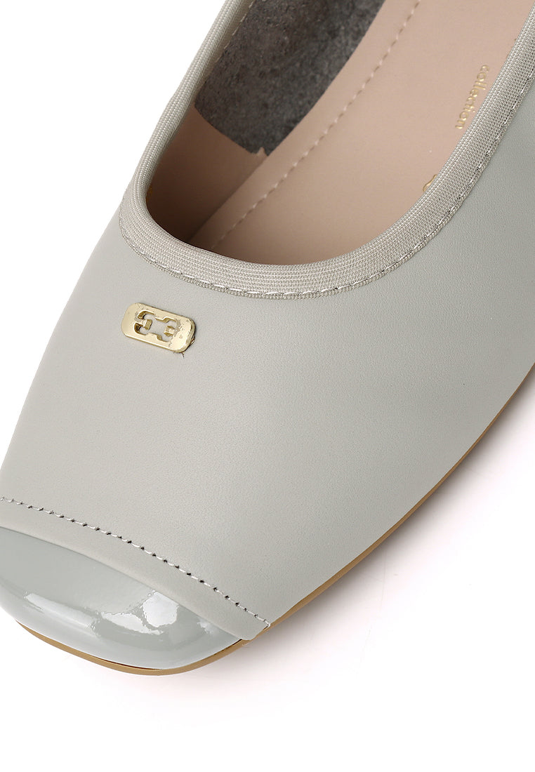 Martina Comfy Fit Footbed Premium Leather Flats & Ballerina In Light Blue