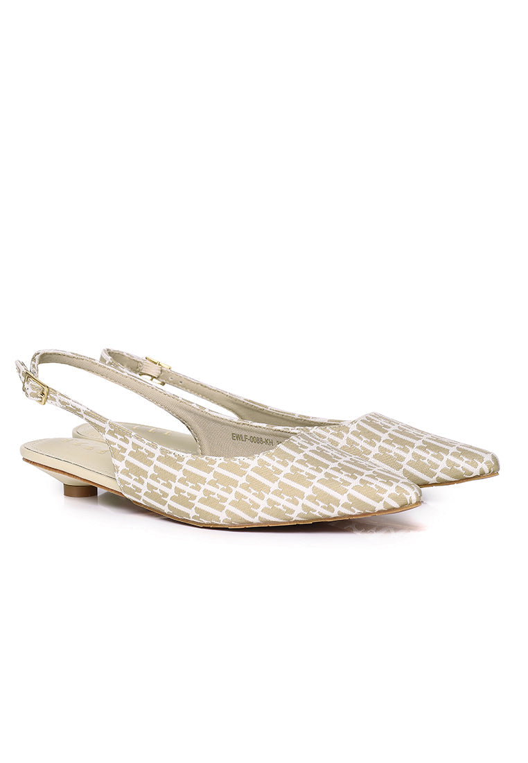Anna Microfiber Leather Flats In Khaki